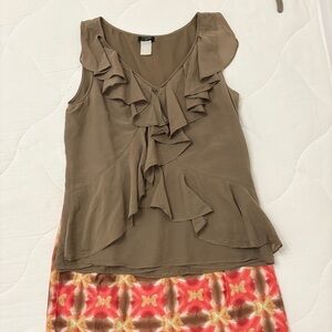 J. Crew silk fully lined side zip ruffled top. S 4